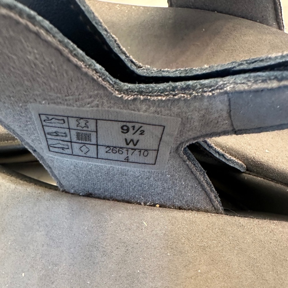 SAS Women's Nudu Heel Strap Sandal Sz 10W Suede Navy Blue Comfort Travel Support - Picture 9 of 11